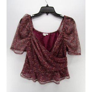 American Eagle Cropped Floral Blouse